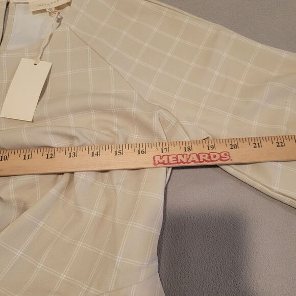 Melloday Plaid Women Blouse Top Size Medium - Picture 3 of 7